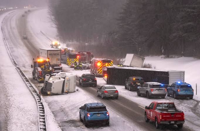 A three-vehicle collision on Maine’s I-95 has left two people dead and another ill.