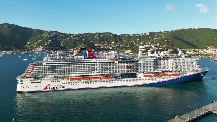 After 55 trips, a service dog receives Diamond status from Carnival Cruise Line.