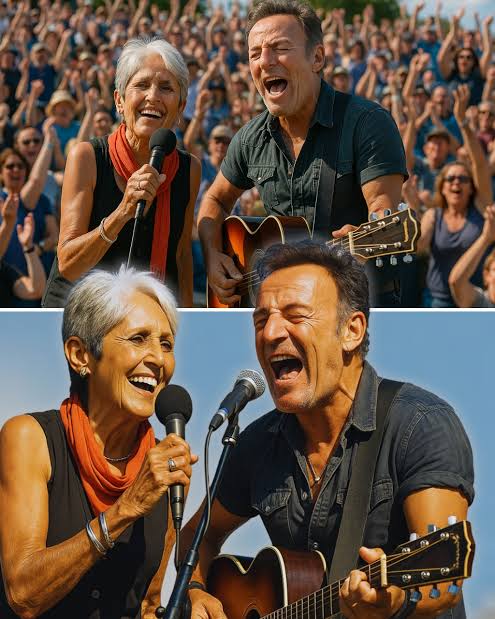 BREAKING: “You’re our hope! WE’LL RISE AGAIN! ” Joan Baez, 84, clutched Bruce Springsteen, 75, whispering, “America’s hurting, but your voice heals us,” before their heart-piercing The Ghost of Tom Joad and We Shall Overcome duet at a June 15, 2025, Lincoln Memorial rally for justice! Their voices, raw with decades of fight, joined a gospel choir, moving 50,000 candlelit souls to tears in a plea for love over hate. “This is our stand!” Baez cried, as X blazed with SpringsteenBaezUnity. Watch the soul-stirring moment below!